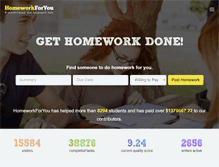 Tablet Screenshot of homeworkforyou.com